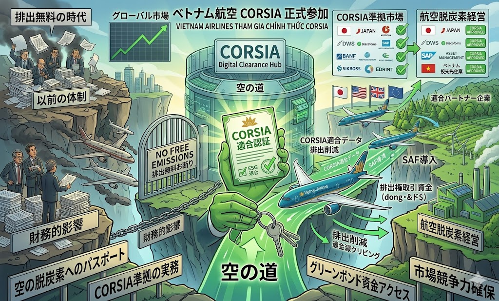 ベトナム航空がCORSIAに正式参加:空がもはや「無料」で排出できなくなるとき